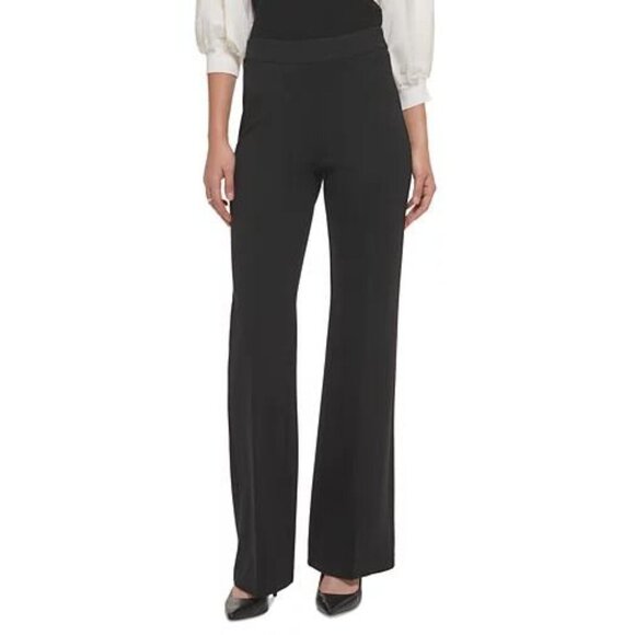 DKNY Black Ponte Pull‑On Flare Pants NWT XL - Picture 1 of 6